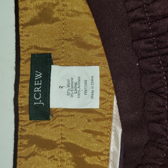 J. Crew women's 2 purple wool skirt - Picture 2 of 8